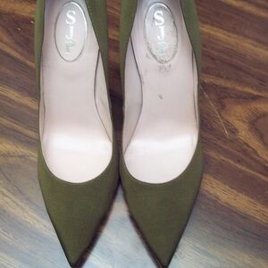 SJP Olive Suede " court"Stilettos